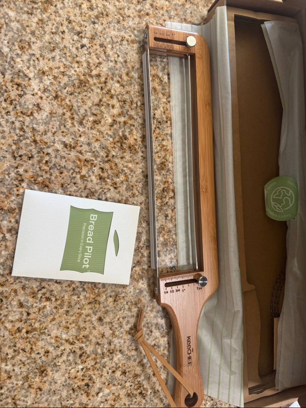 Adjustable Bamboo Bread Slicer Guide - Natural Bamboo - Picture 2 of 2